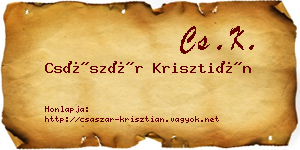 Császár Krisztián névjegykártya